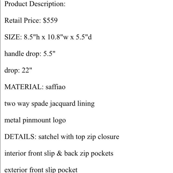 HOST PICK Kate Spade Cameron Large Satchel Handbag - Picture 4 of 4